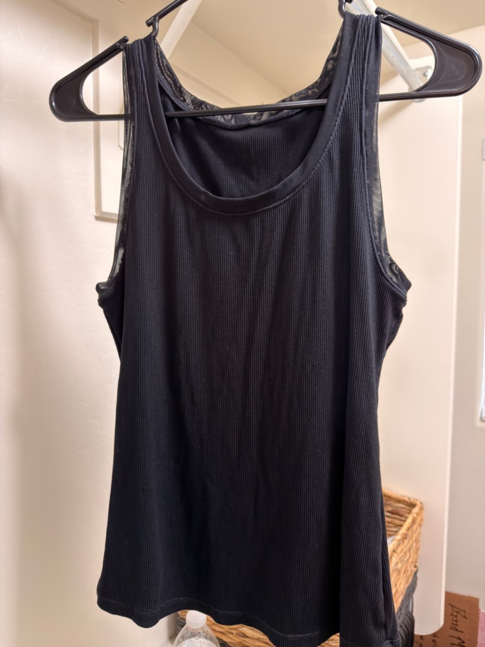 ALO Yoga Black Ribbed Scoop Neck Tank